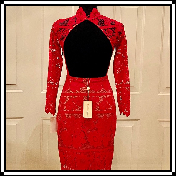 “For Love & Lemons” Dress in Red Lace and Backless (NWT) - Picture 3 of 7